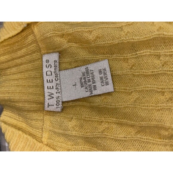 Tweeds Women’s 100% 2-Ply Cashmere Scoop Neck Sweater size L Butter Yellow - Picture 6 of 7